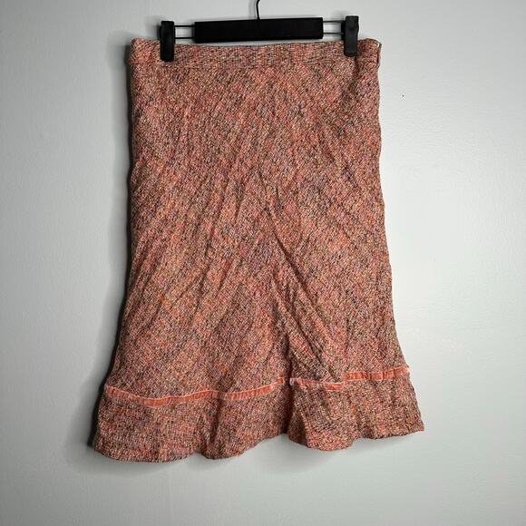 GAP Dresses & Skirts - Gap Tweed Skirt Womens 4 Pink Wool Blend EUC Velvet Trim Holiday 04 A-Line Flare
